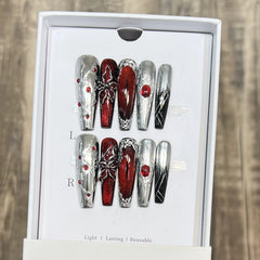 Crimson Eye Cyberpunk Press-On Nails