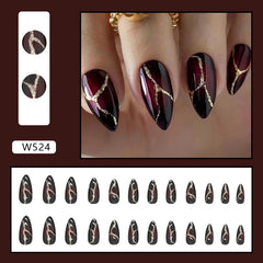 Crimson Kintsugi Press-On Nails