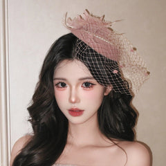Dusty Rose Pearl Fascinator