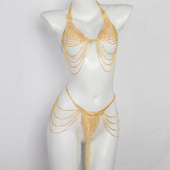 Rhinestone Fringe Body Set