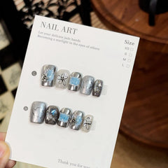 Silver Stardust Press-On Nails