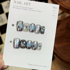Silver Stardust Press-On Nails