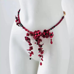 Silver Textured Heart Belly Waist Chain