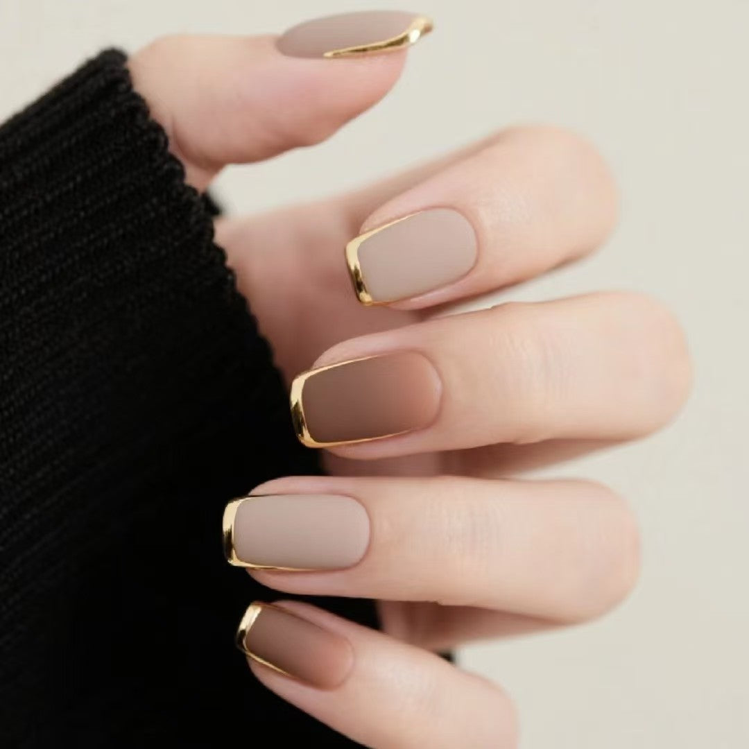 Gilded Nude Square Press-On Nails
