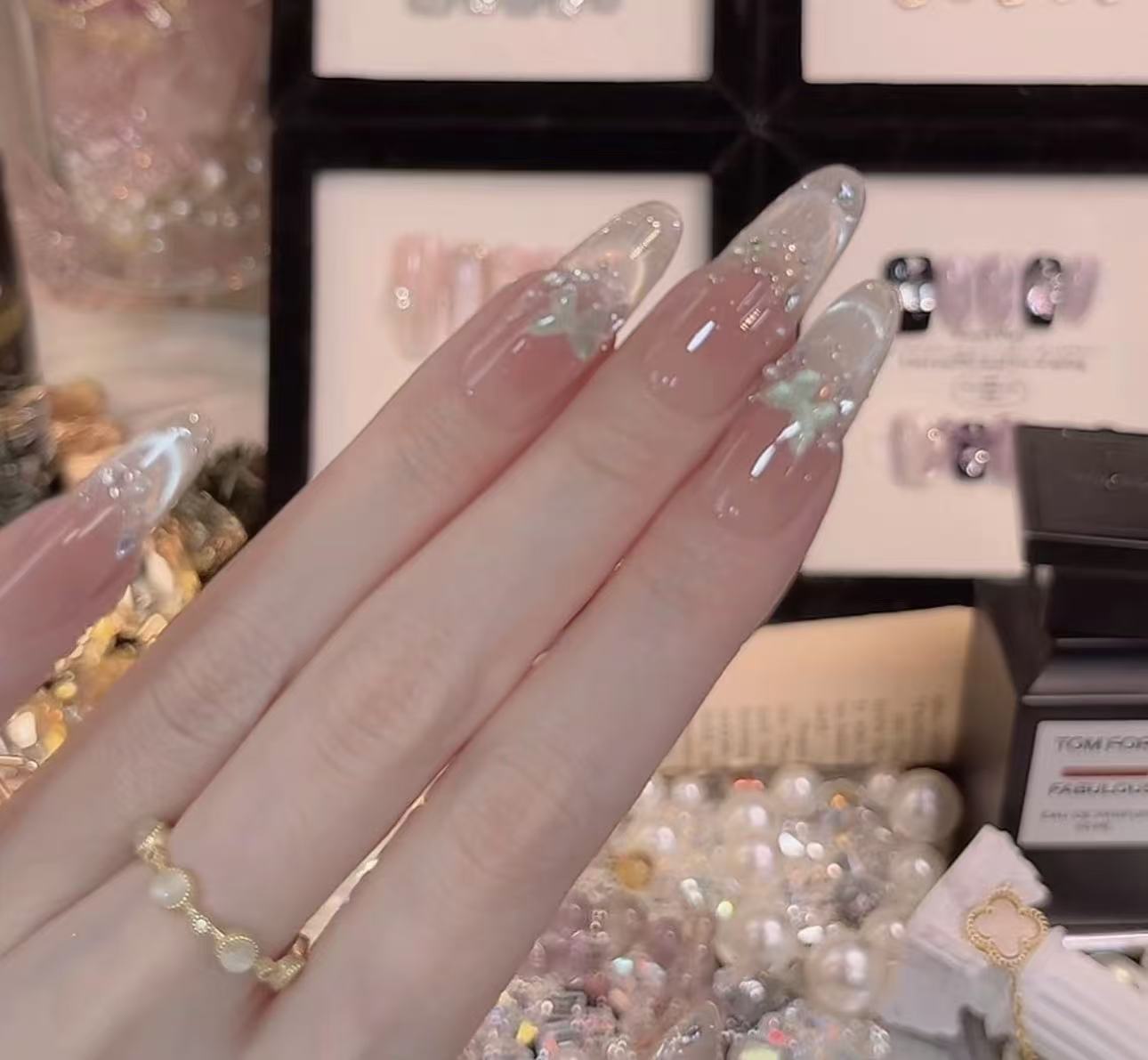 Crystal Butterfly Press-On Nails