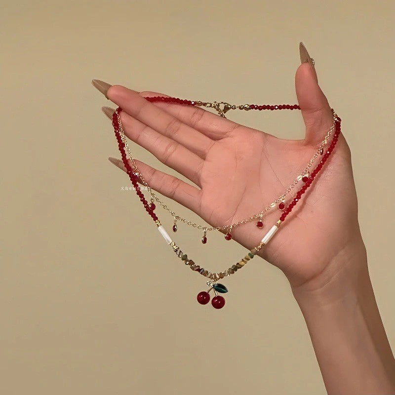 Baroque Blood Rose Necklace