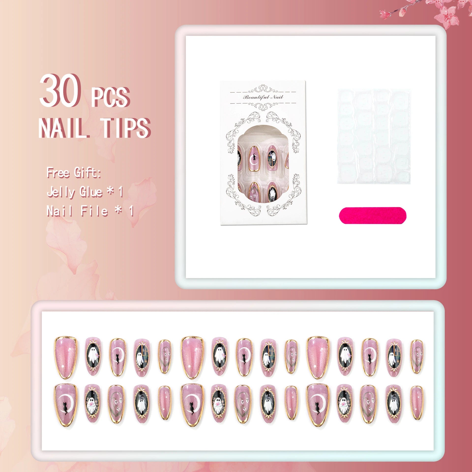 Baroque Ghost Cameo Press-On Nails