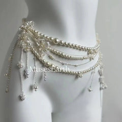 Baroque Pearl Cascade Waist Chain
