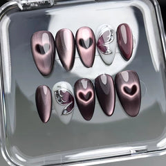 Berry Sweetheart Cat Eye Press-On Nails