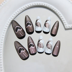 Berry Sweetheart Cat Eye Press-On Nails