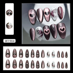 Berry Sweetheart Cat Eye Press-On Nails