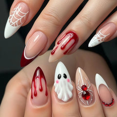 Bloody Ghost 3D Spider Press-On Nails
