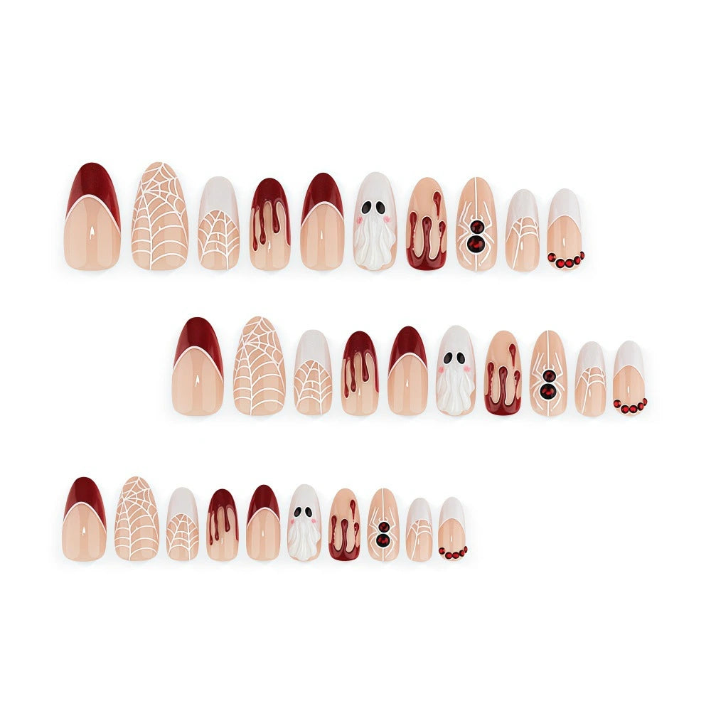 Bloody Ghost 3D Spider Press-On Nails
