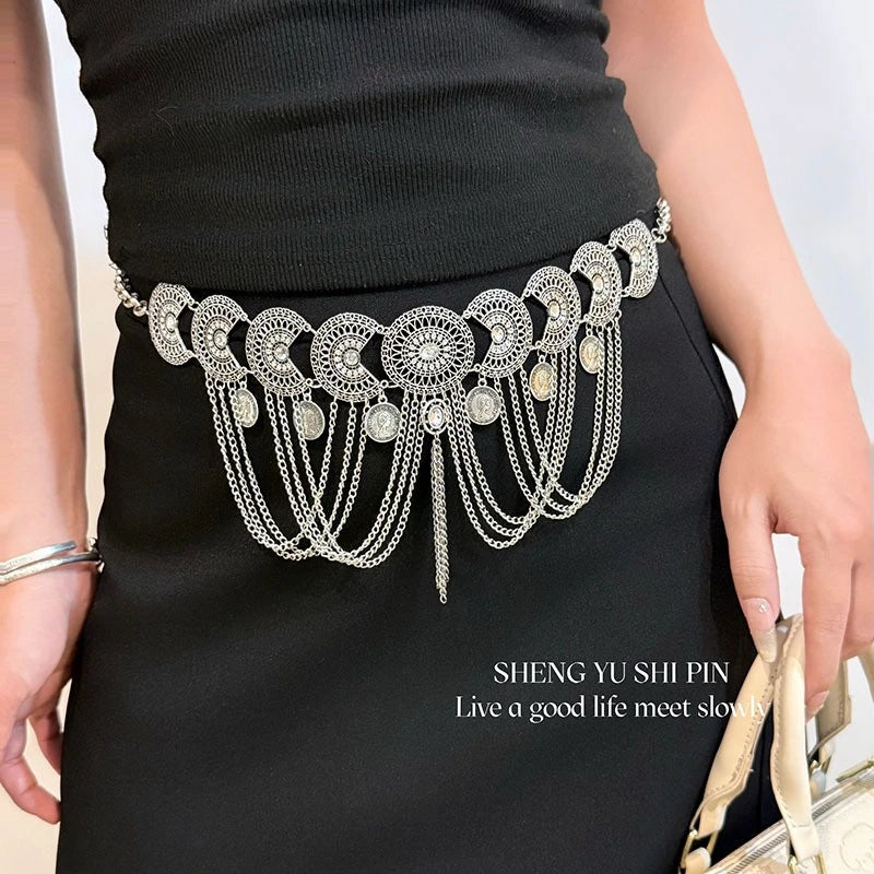 Bohemian Concho Medallion Waist Chain