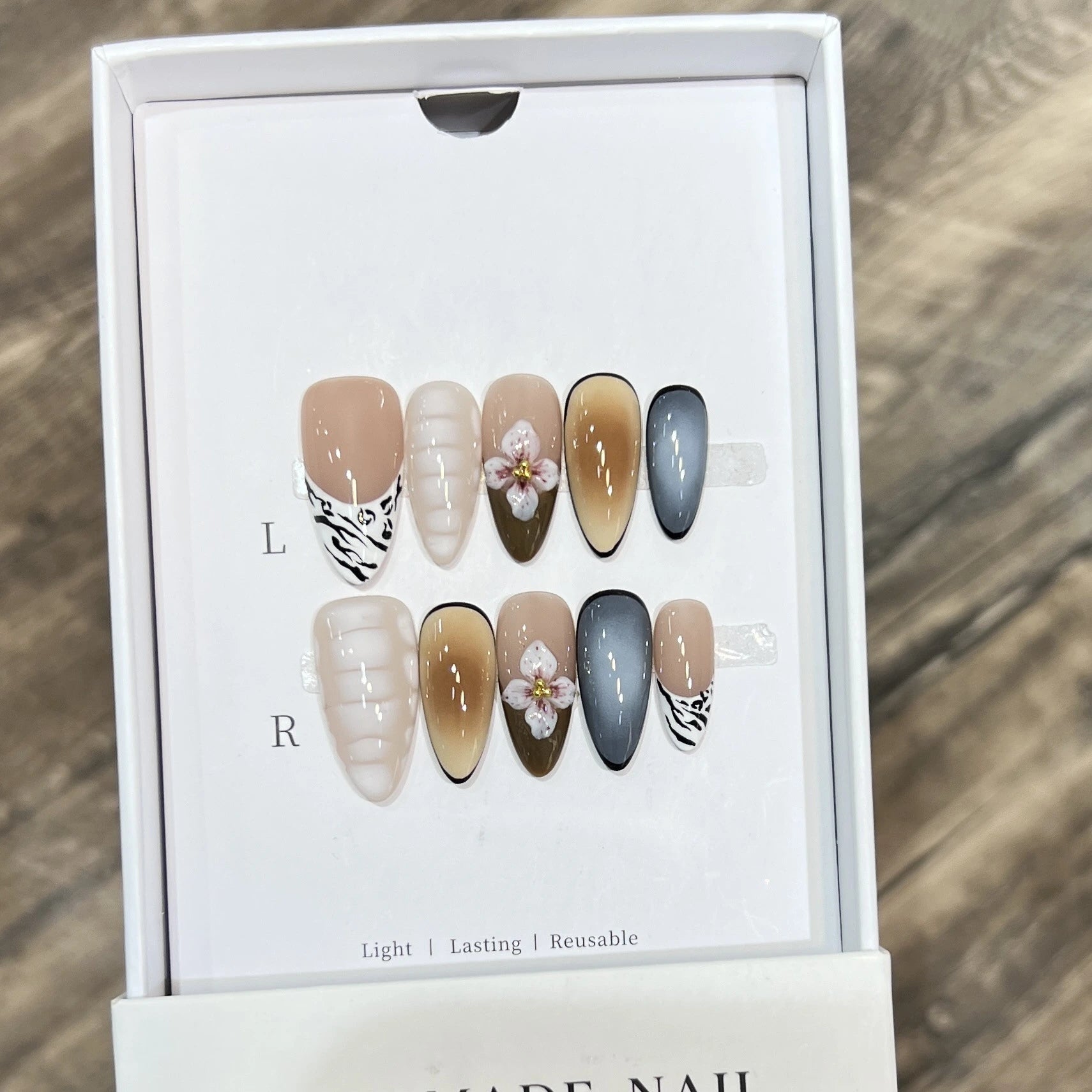 Camellia Cat-Eye Press-on Nails
