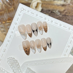 Caramel Wildflower Press-On Nails
