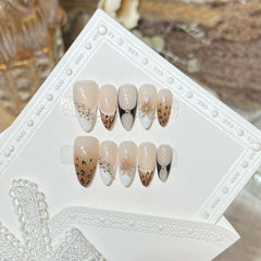 Caramel Wildflower Press-On Nails