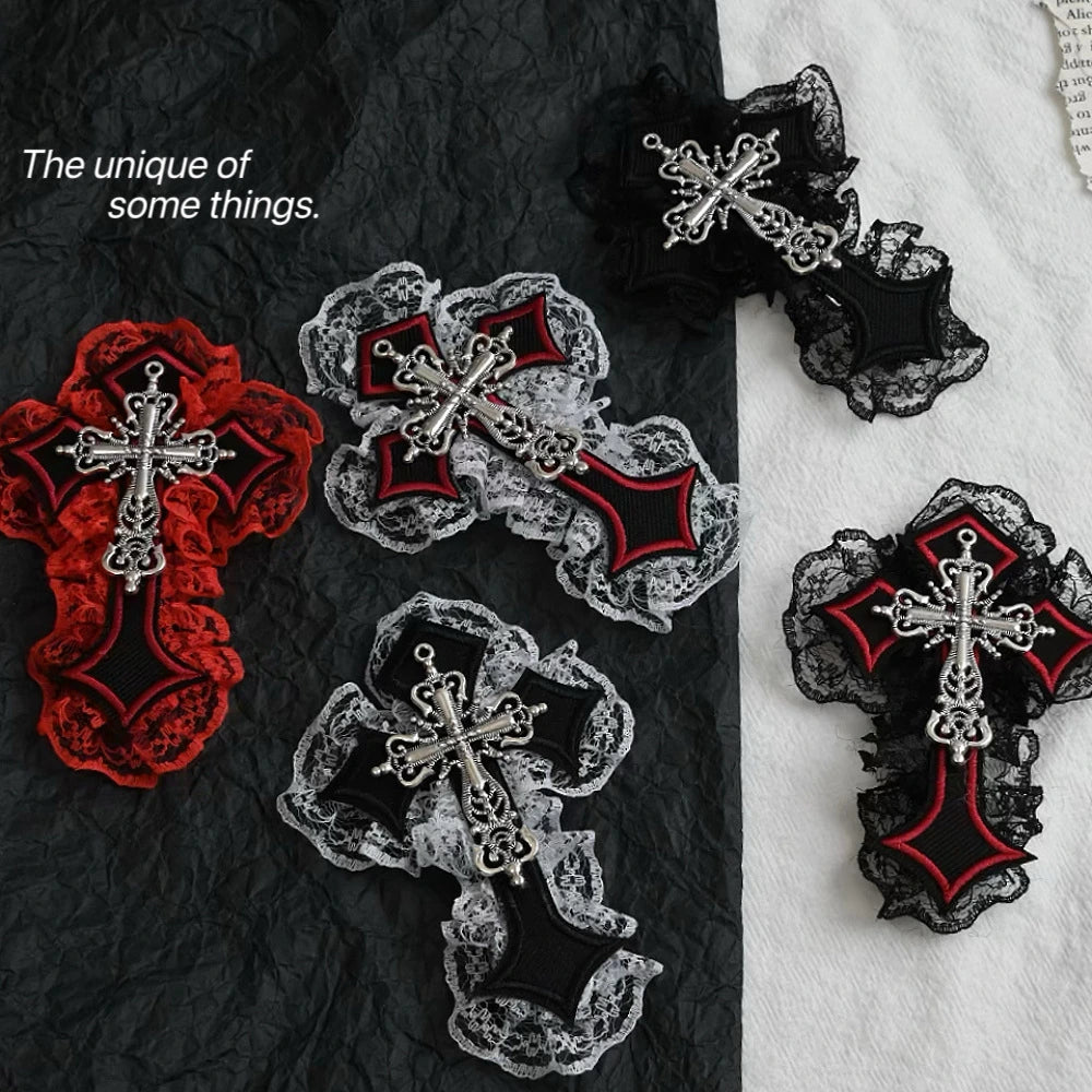Crimson Chapel Cross Clips
