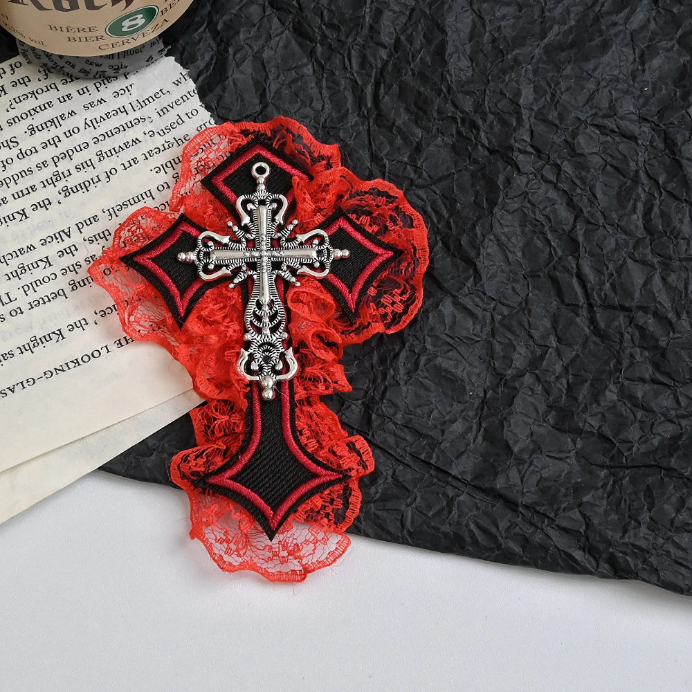 Crimson Chapel Cross Clips