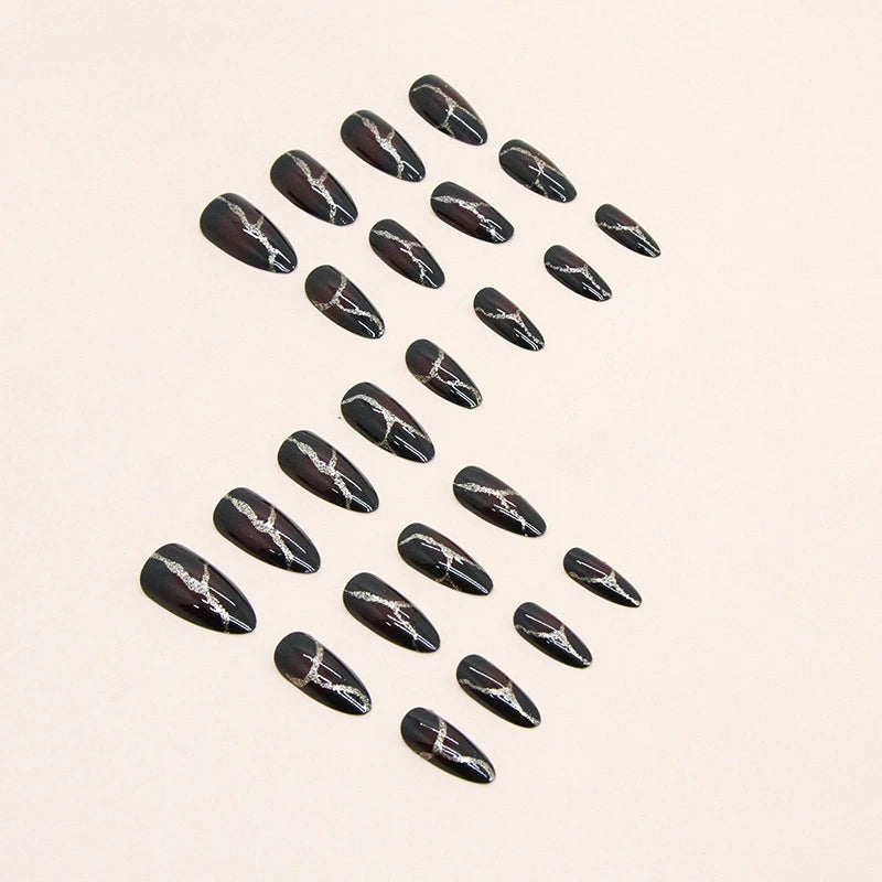Crimson Kintsugi Press-On Nails
