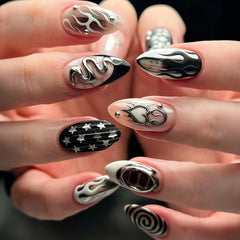 Cyberpunk Liquid Metal Press-On Nails