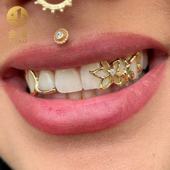 Floral Muse Gold Teeth Grillz