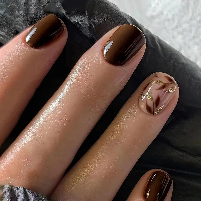 French Vintage Short Press-On Nails