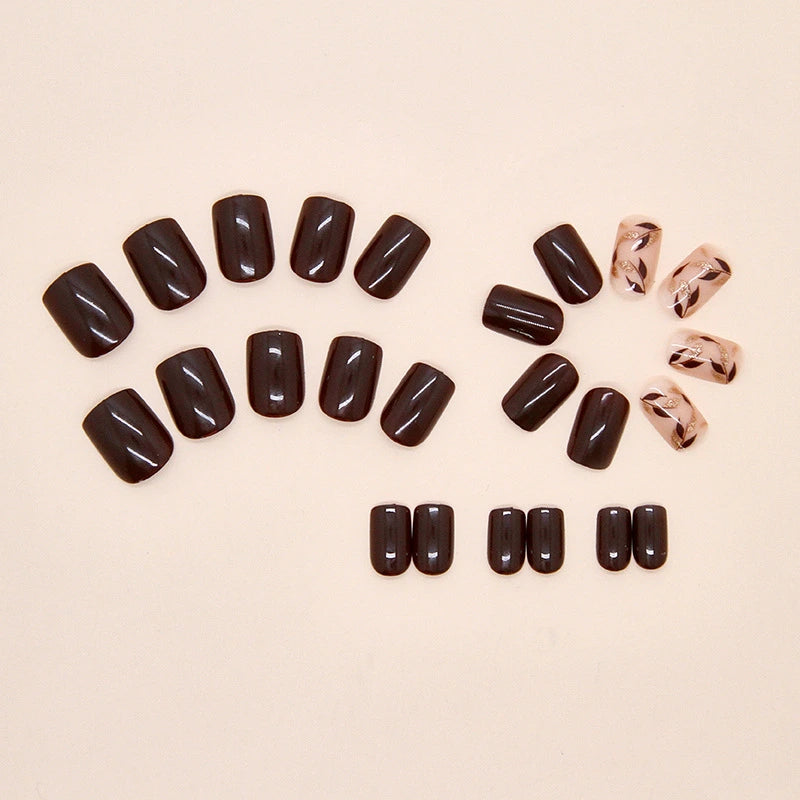 French Vintage Short Press-On Nails