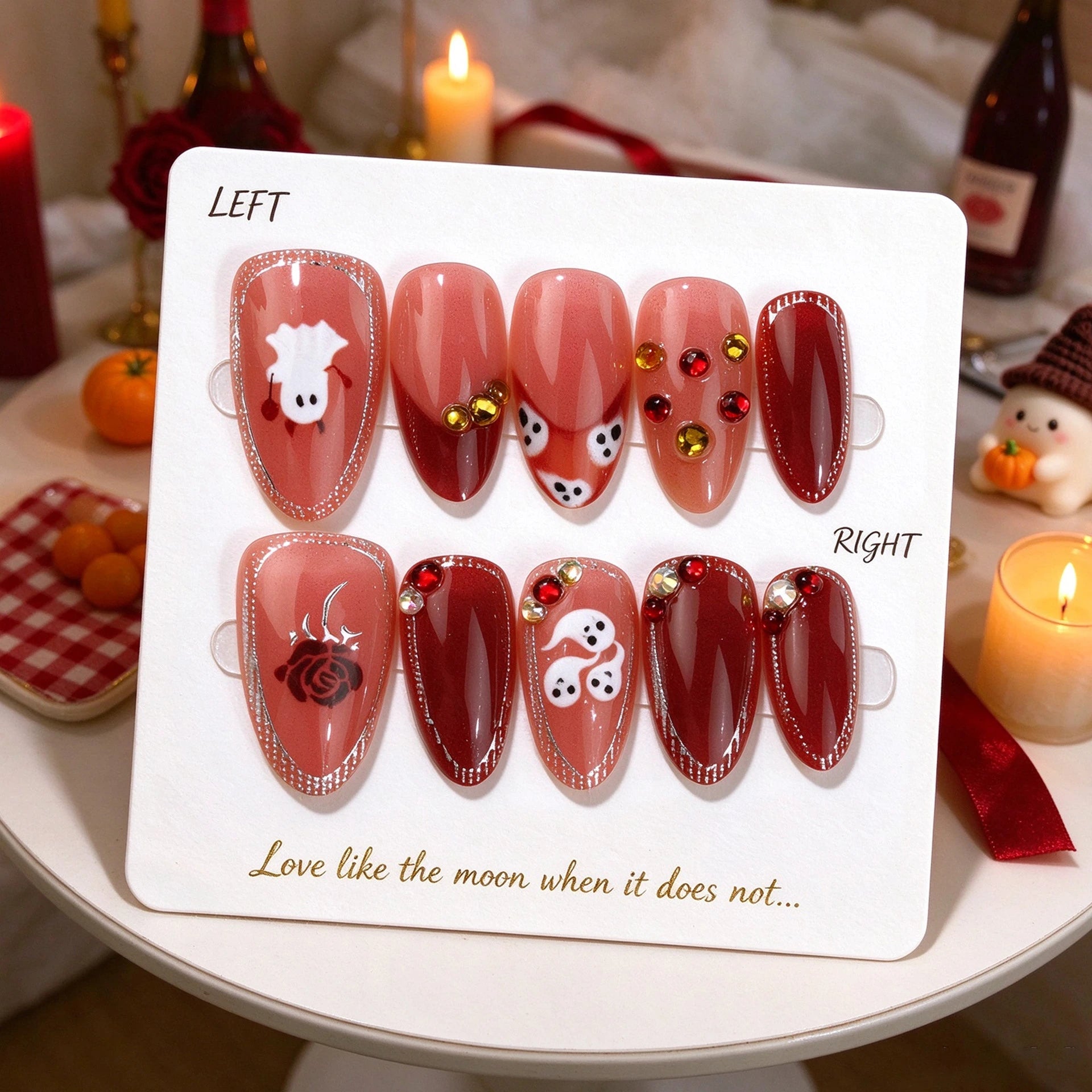 Gothic Halloween Ghost Press-On Nails