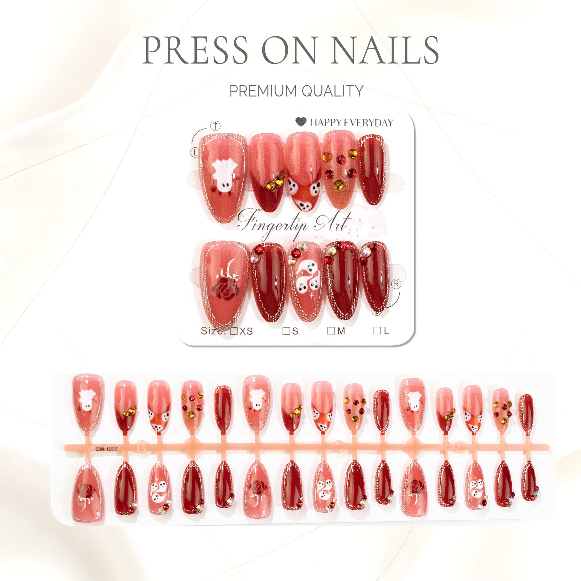 Gothic Halloween Ghost Press-On Nails