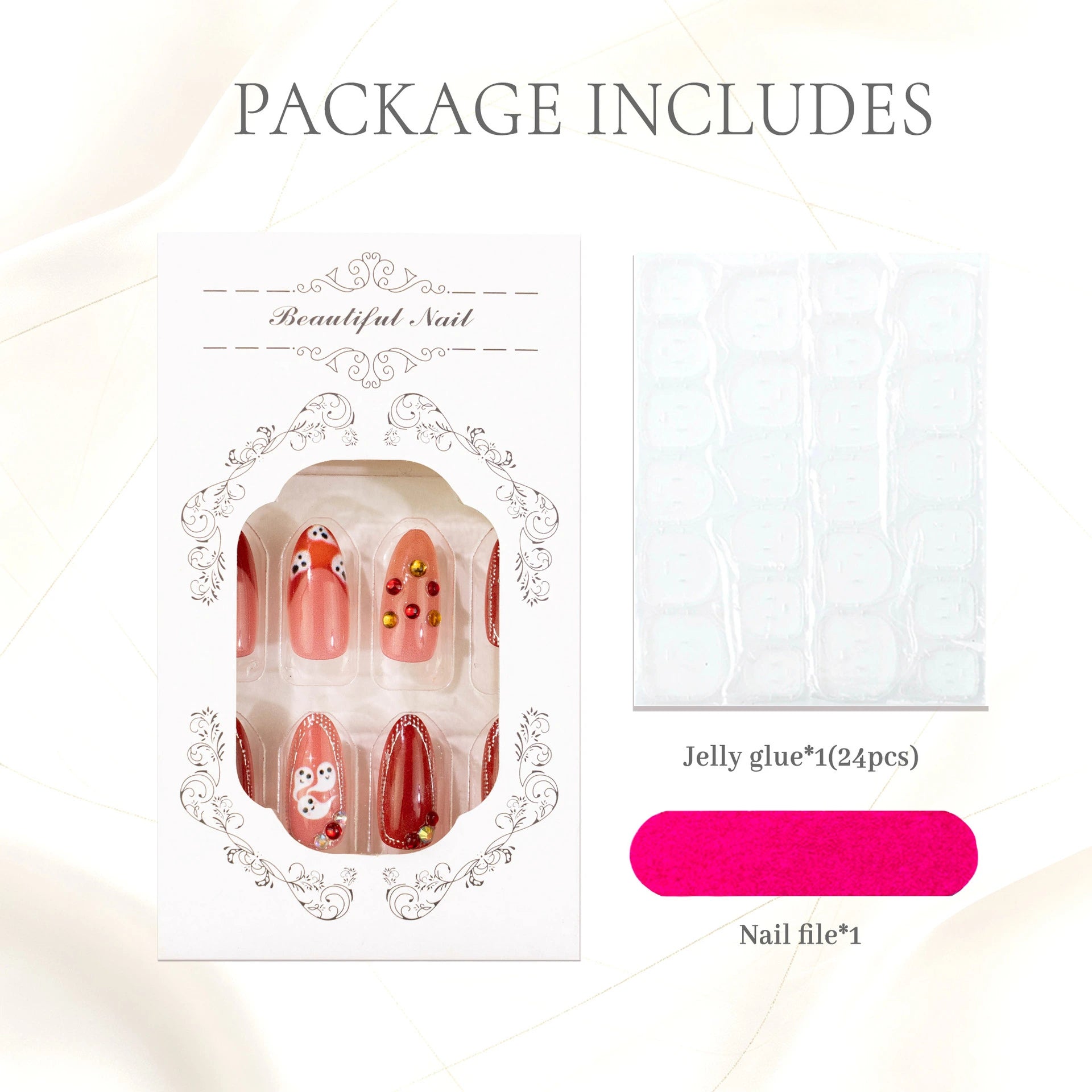 Gothic Halloween Ghost Press-On Nails