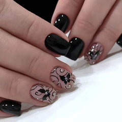 Midnight Butterfly Press-On Nails