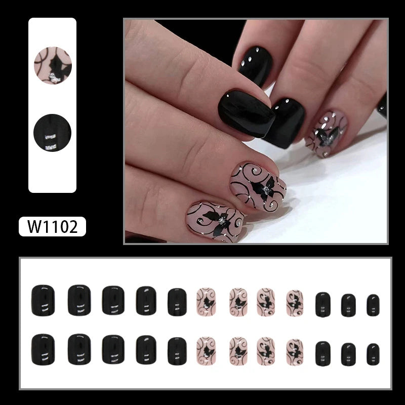 Midnight Butterfly Press-On Nails