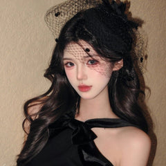 Midnight Rose Birdcage Fascinator