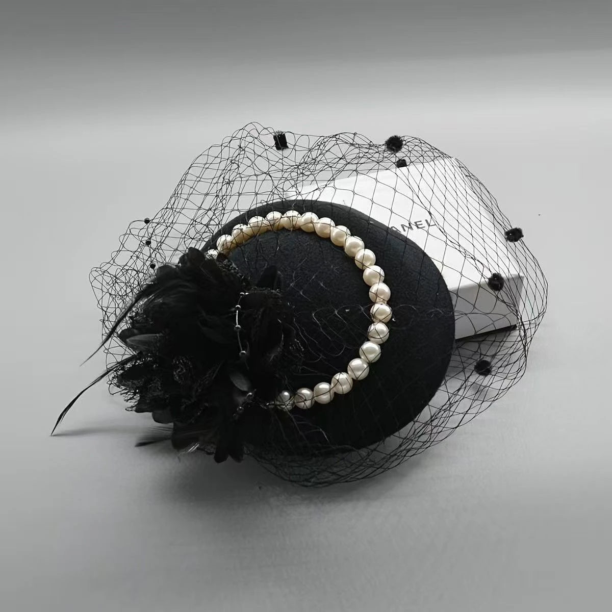 Midnight Rose Birdcage Fascinator