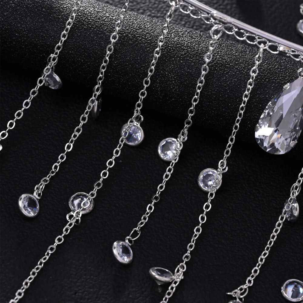 Moonlit Crystal Hair Veil