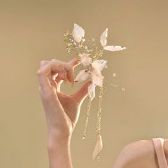 Moonlit Peony Tassel Hair Clip
