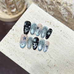 Midnight Stardust Press-On Nails