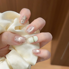 Pistachio Champagne Press-On Nails