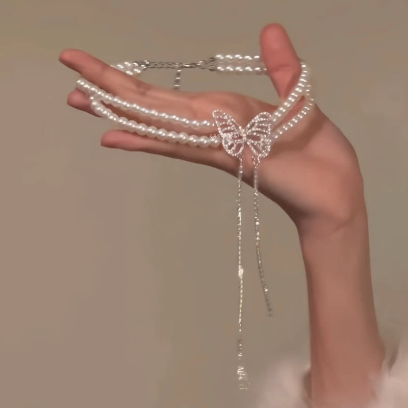 Pearl Butterfly Reverie Choker