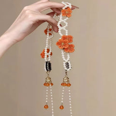 Plum Blossom Pearl Hair Chain