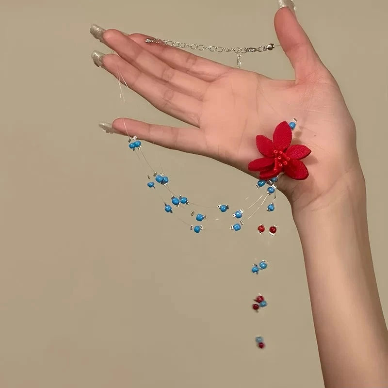 Red Lotus Azure Necklace