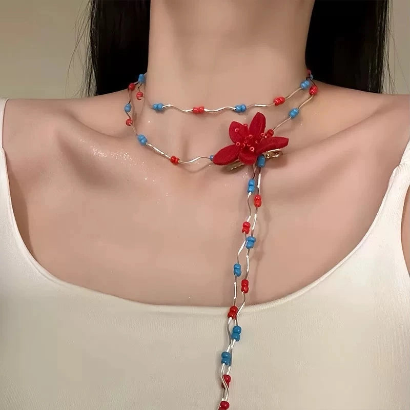 Red Lotus Azure Necklace