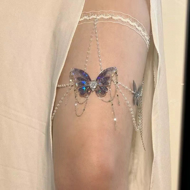 Rose & Butterfly Thigh Chain
