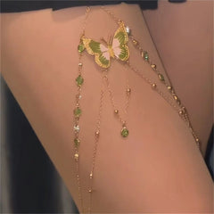 Rose & Butterfly Thigh Chain