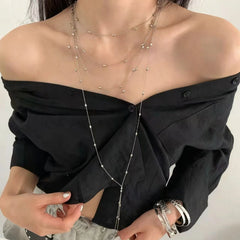 Silver Muse Lariat Necklace