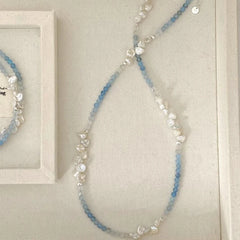 Silver Petal Teardrop Necklace
