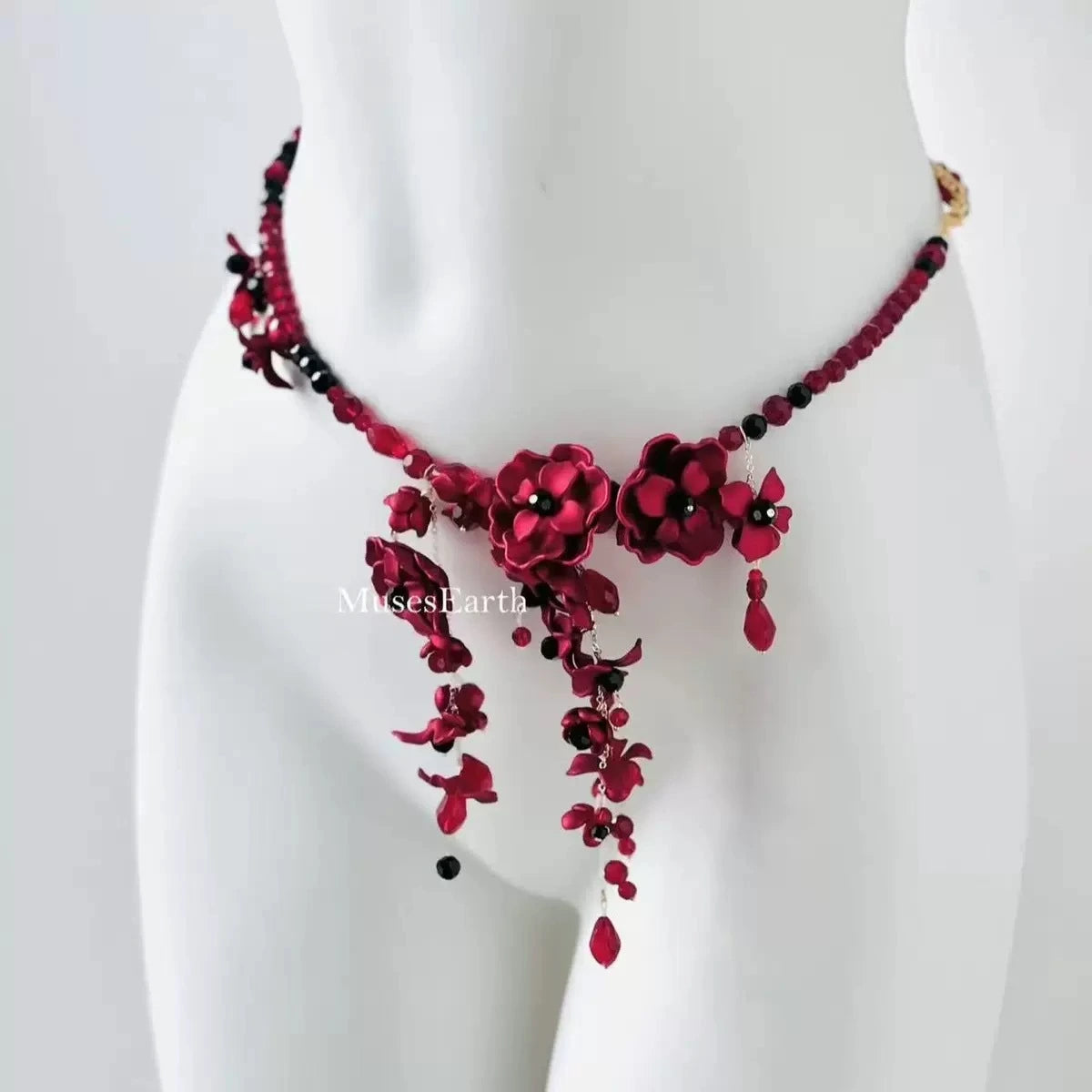 Silver Textured Heart Belly Waist Chain