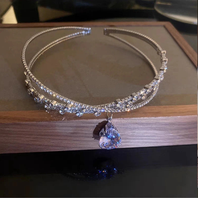 Double Wave Crystal Necklace