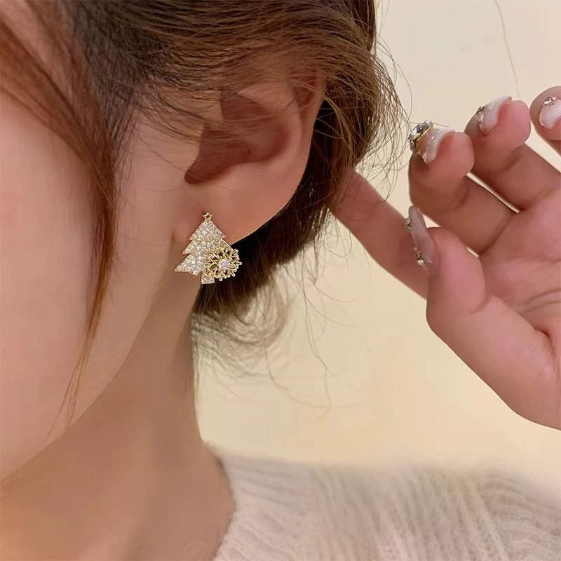 Starlit Christmas Tree Earrings